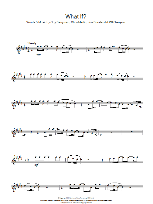 Download Coldplay What If? Sheet Music