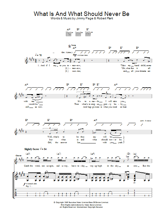 Download Led Zeppelin What Is And What Should Never Be Sheet Music