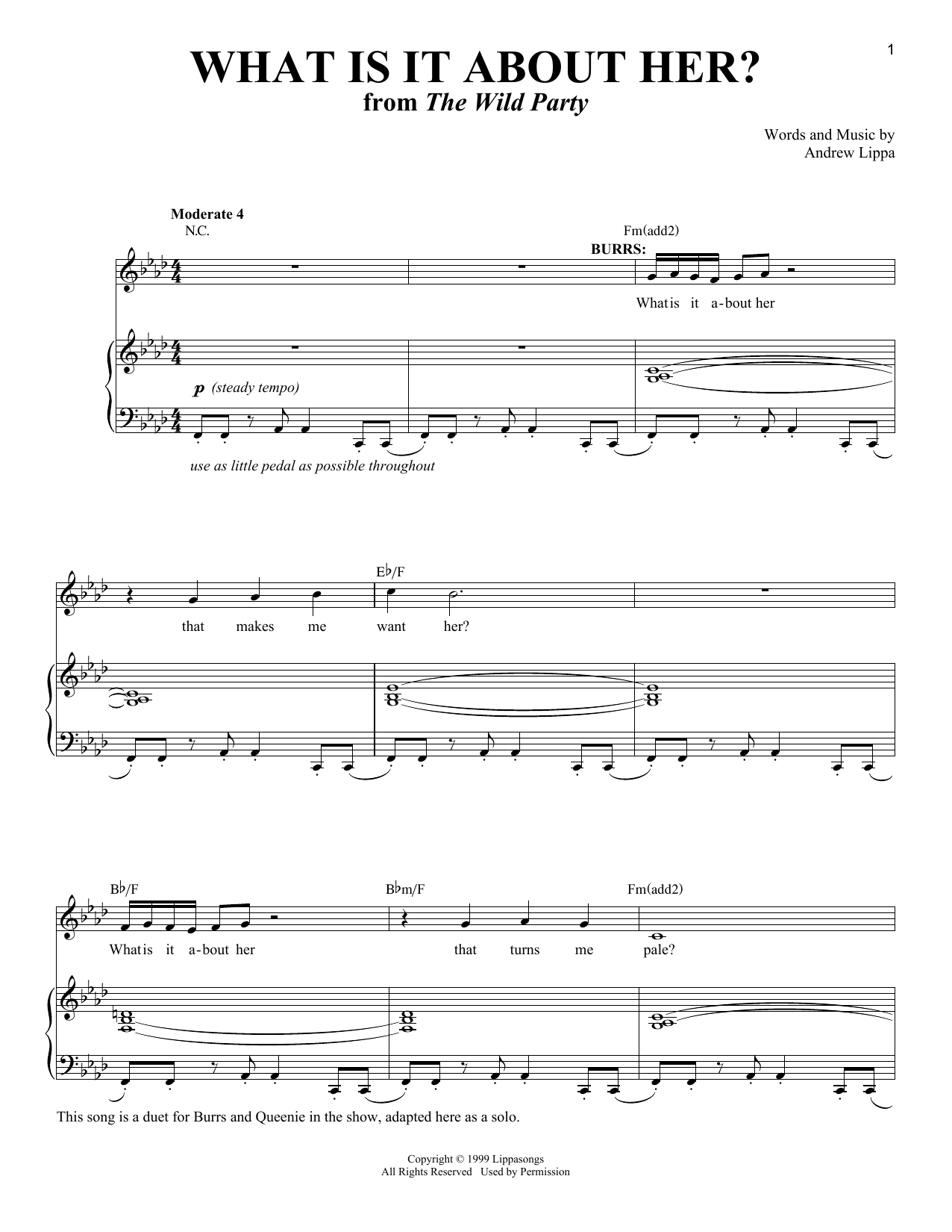 Download Andrew Lippa What Is It About Her? Sheet Music