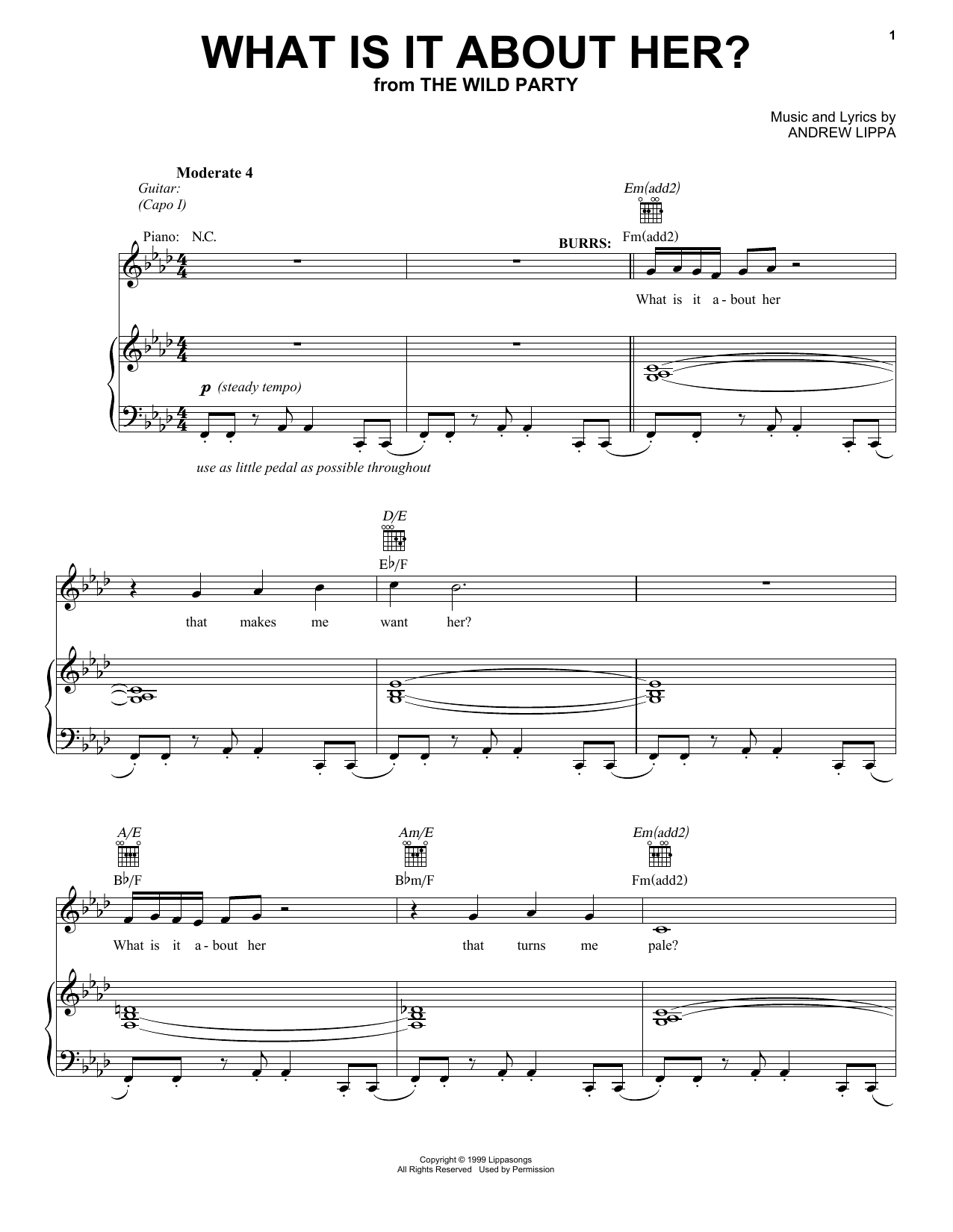 Download Andrew Lippa What Is It About Her? Sheet Music