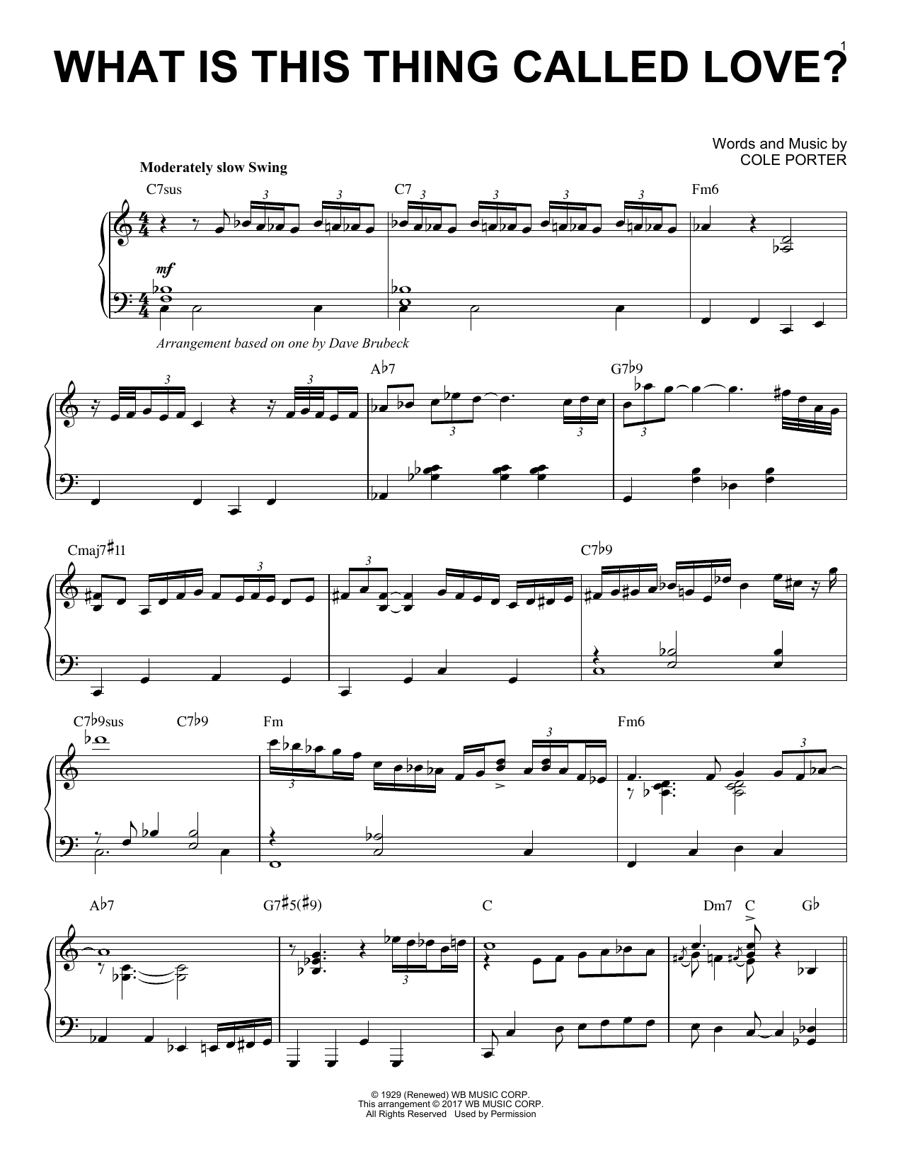 Download Dave Brubeck What Is This Thing Called Love? Sheet Music