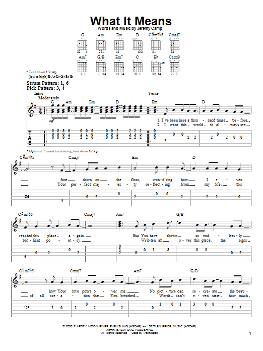Download Jeremy Camp What It Means Sheet Music