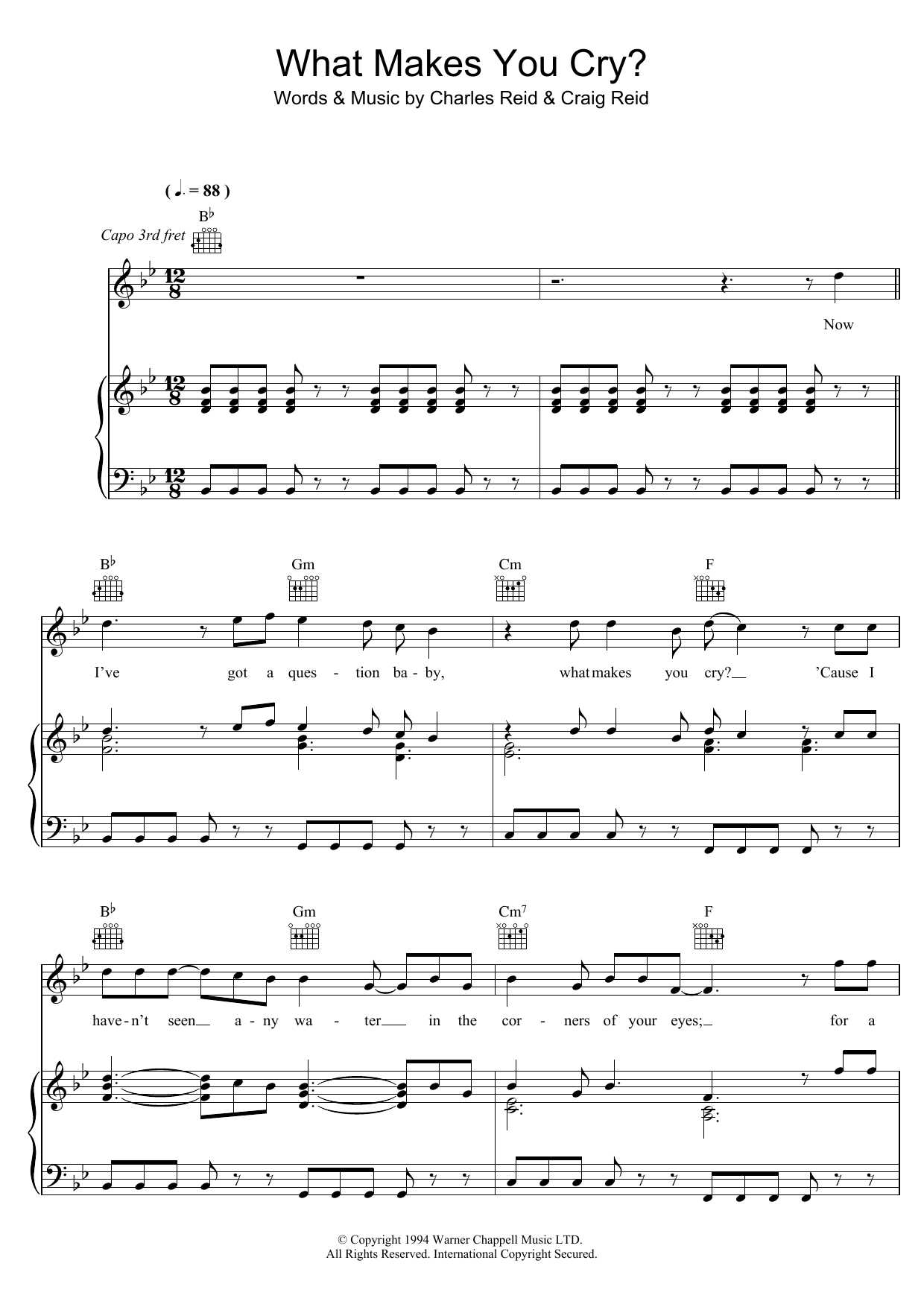Download The Proclaimers What Makes You Cry Sheet Music