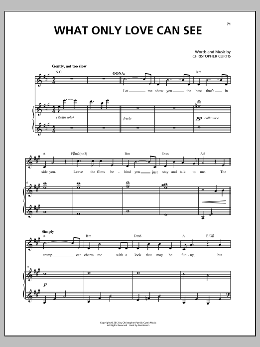 Download Christopher Curtis What Only Love Can See Sheet Music