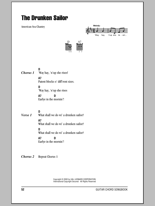 Download Traditional What Shall We Do With The Drunken Sailo Sheet Music