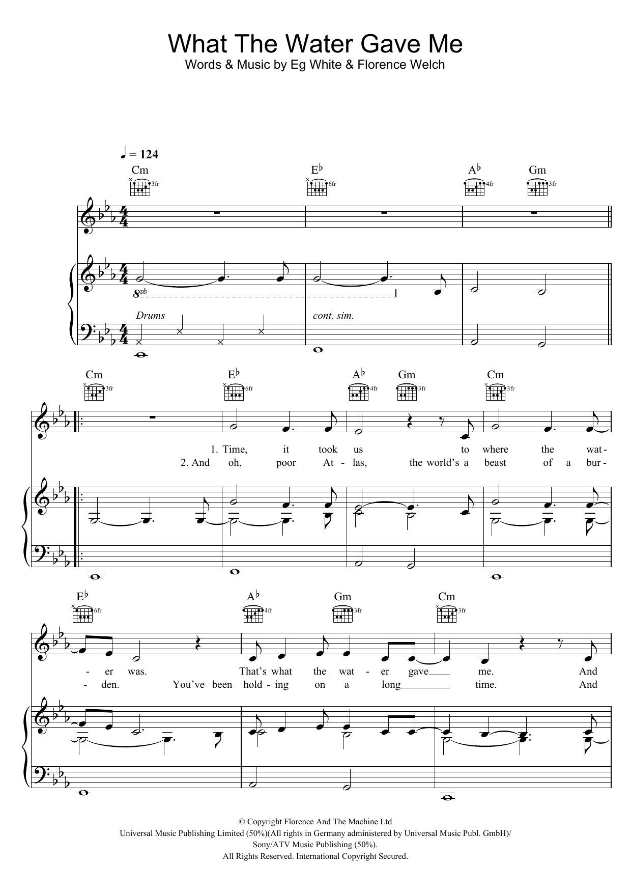 Download Florence And The Machine What The Water Gave Me Sheet Music
