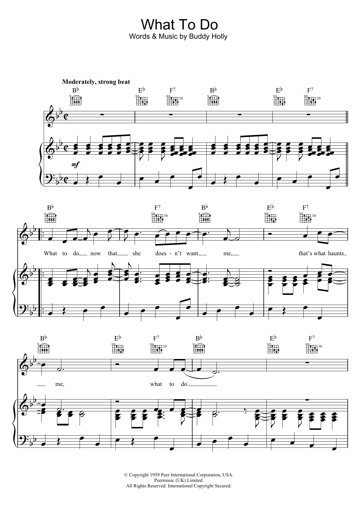 Download Buddy Holly What To Do Sheet Music