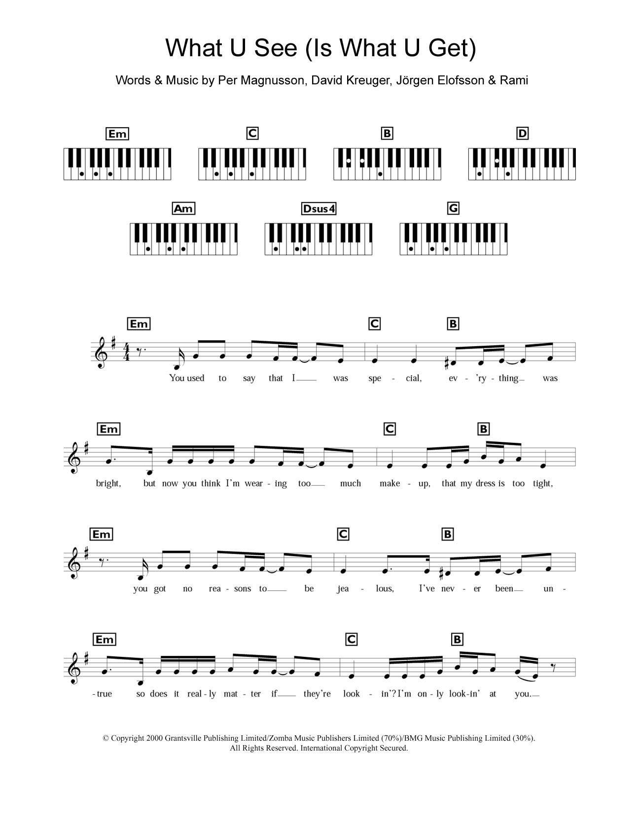 Download Britney Spears What U See (Is What U Get) Sheet Music