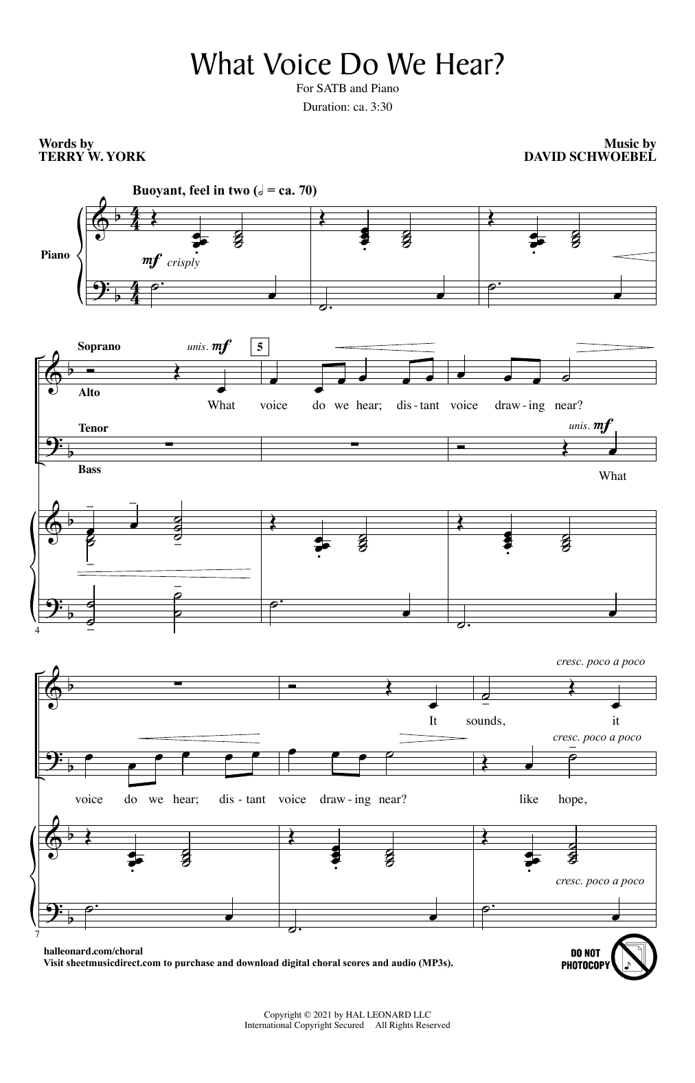 Download Terry W. York and David Schwoebel What Voice Do We Hear? Sheet Music