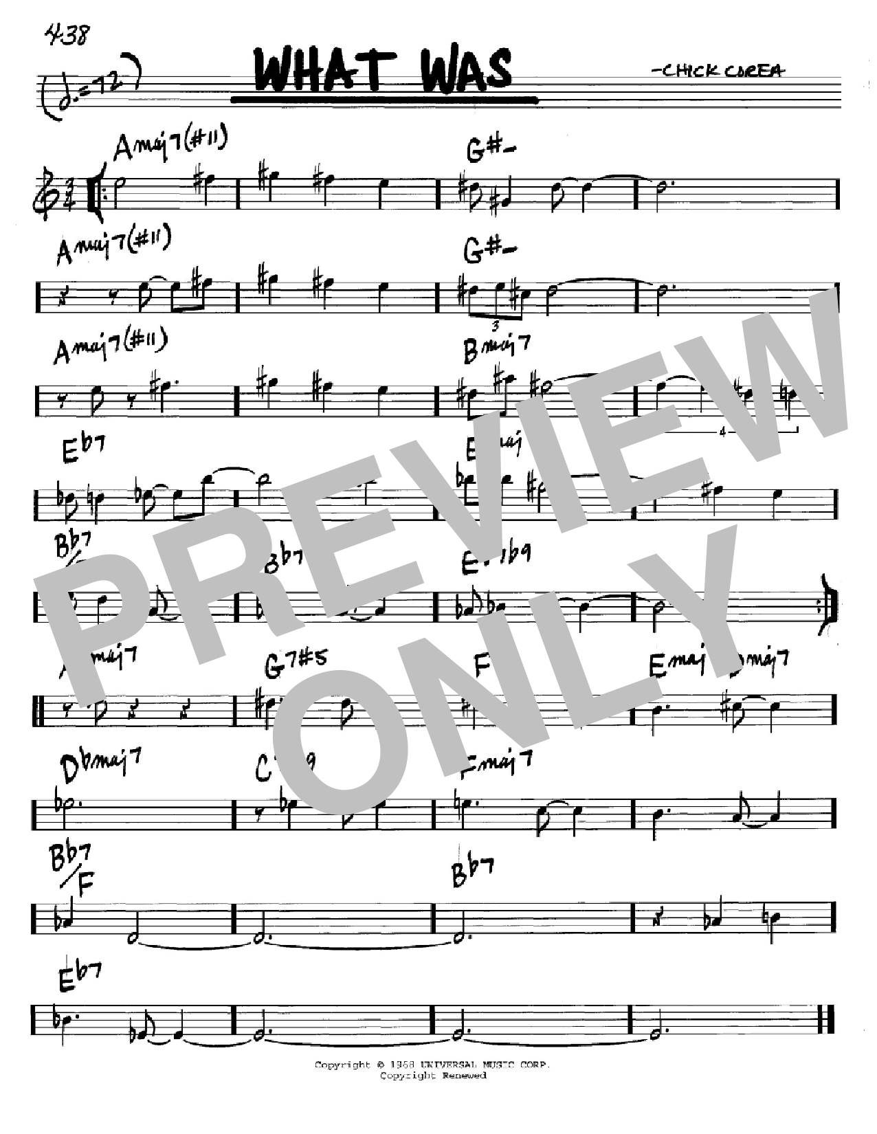 Download Chick Corea What Was Sheet Music