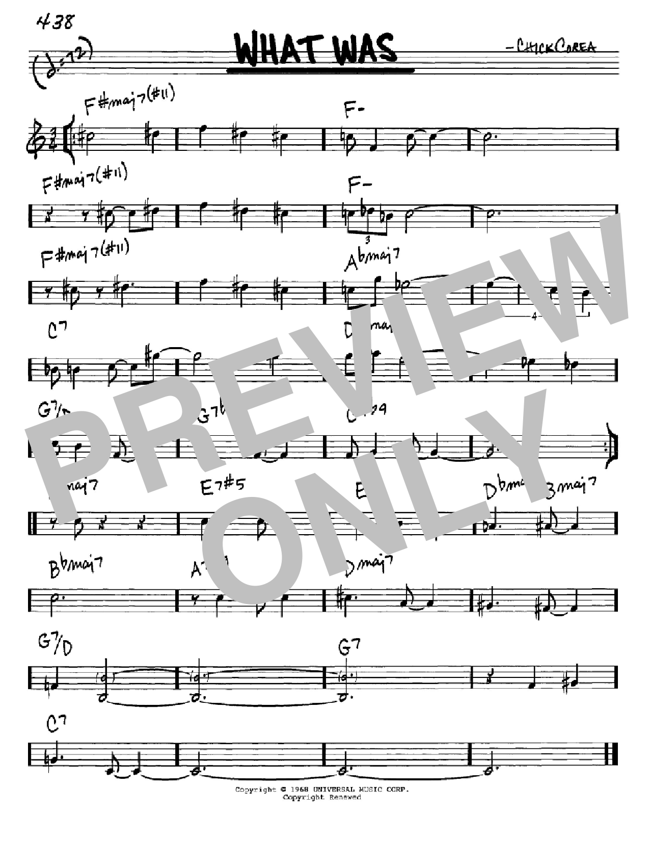 Download Chick Corea What Was Sheet Music