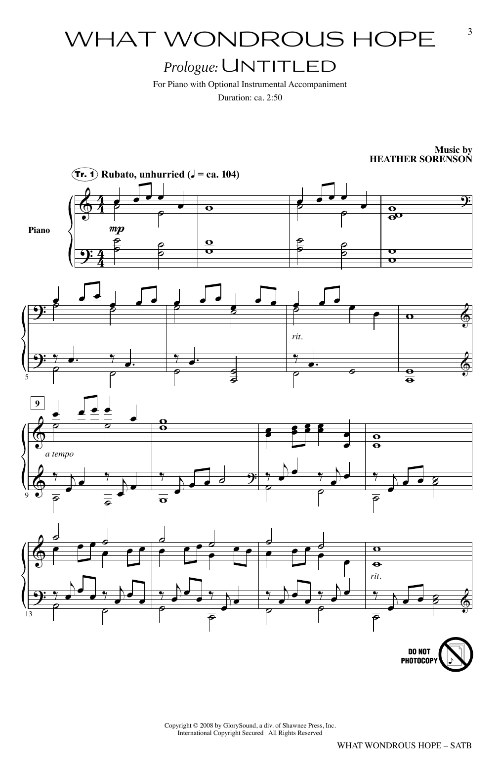 Download Joseph M. Martin and Heather Sorenso What Wondrous Hope (A Service of Promis Sheet Music