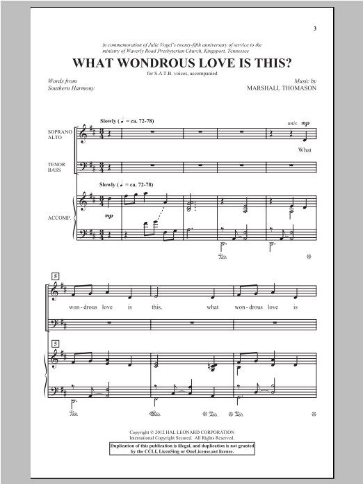 Download Marshall Thomason What Wondrous Love Is This? Sheet Music