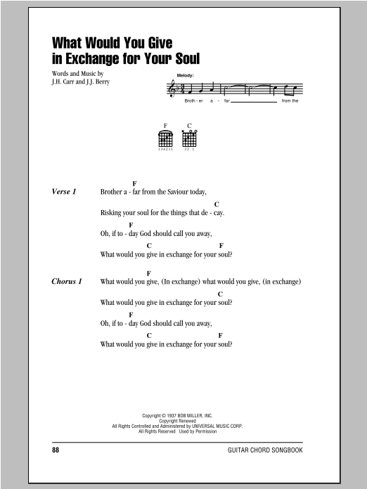 Download Johnny Cash What Would You Give In Exchange For You Sheet Music