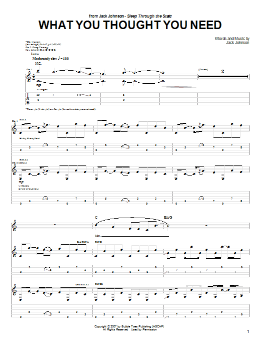 Download Jack Johnson What You Thought You Need Sheet Music