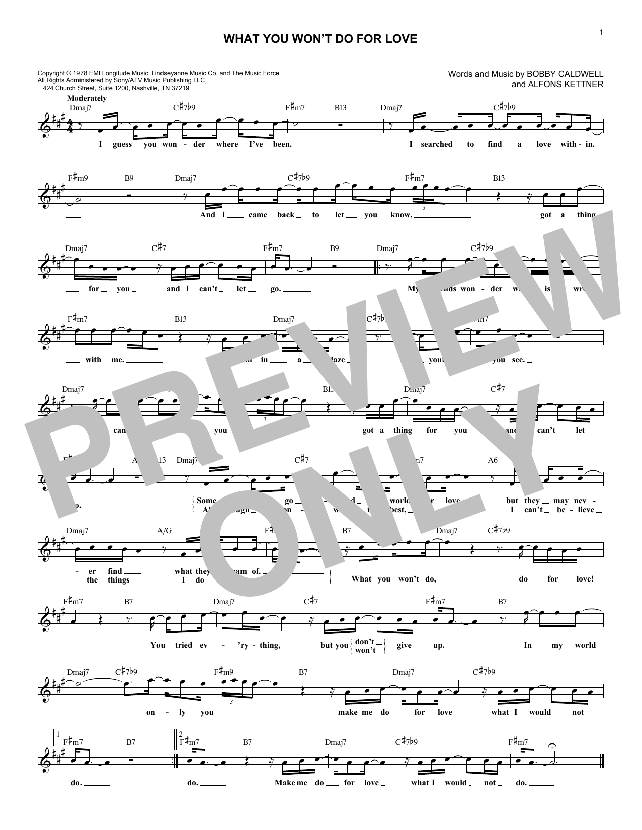 Download Bobby Caldwell What You Won't Do For Love Sheet Music