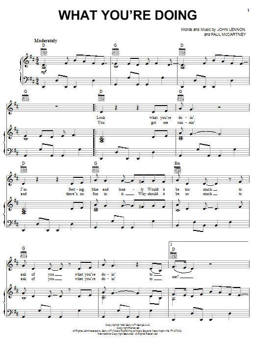 Download The Beatles What You're Doing Sheet Music