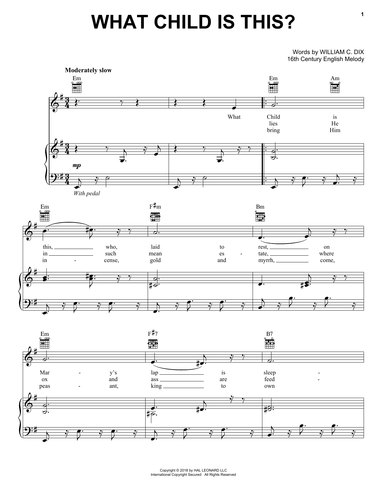 William C. Dix What Child Is This? sheet music notes printable PDF score
