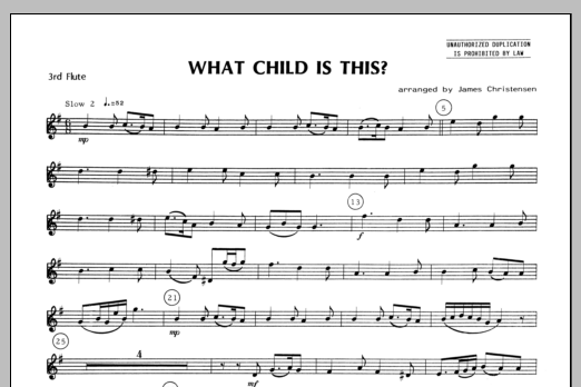 Download Christensen What Child Is This? - Flute 3 Sheet Music