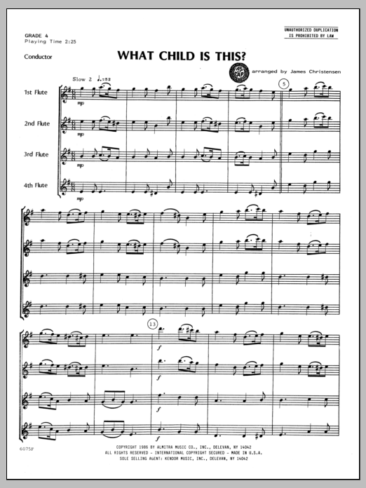 Download Christensen What Child Is This? - Full Score Sheet Music