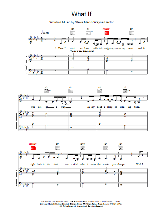 The Lightning Seeds What If… sheet music notes printable PDF score