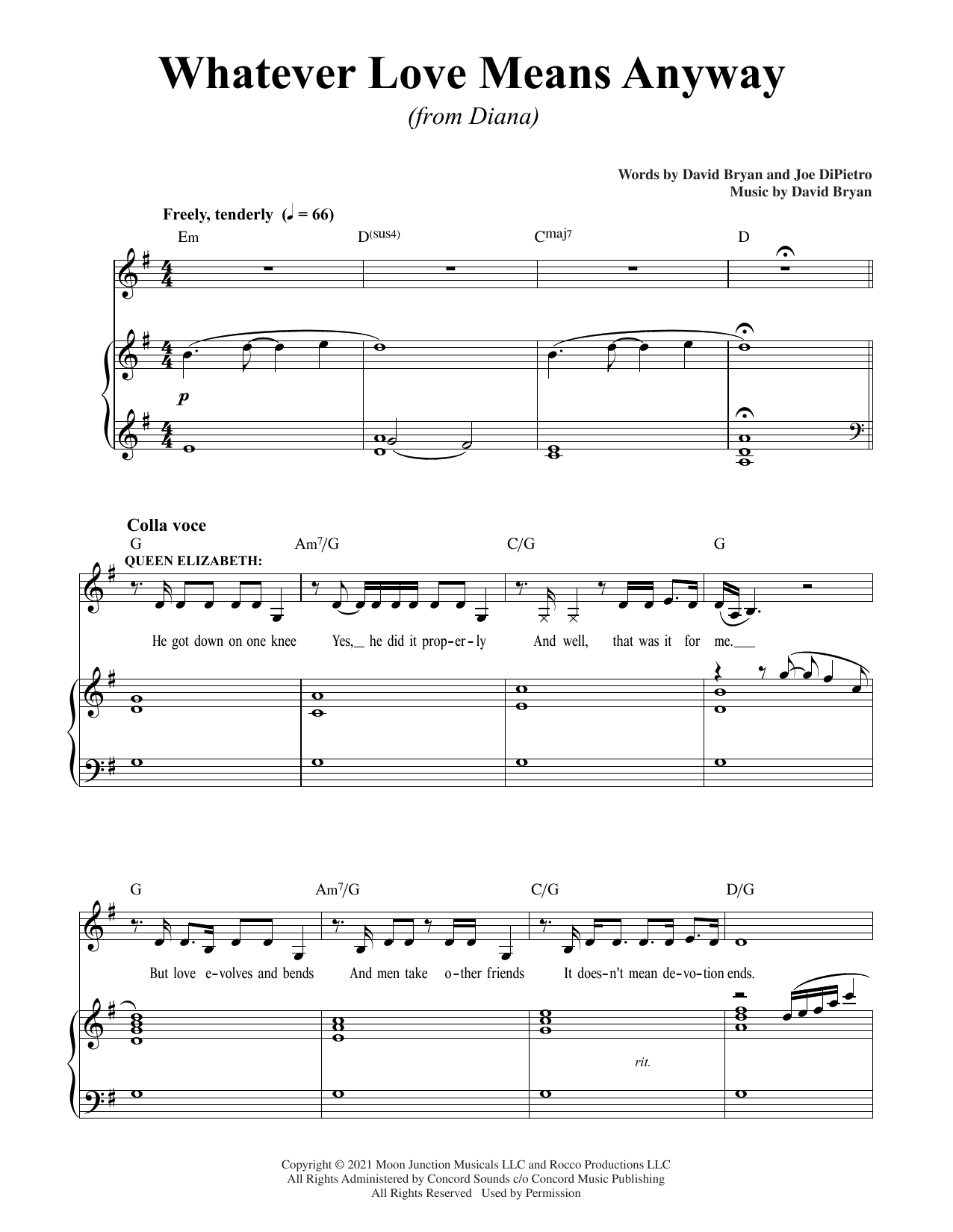Download David Bryan & Joe DiPietro Whatever Love Means Anyway (from Diana) Sheet Music