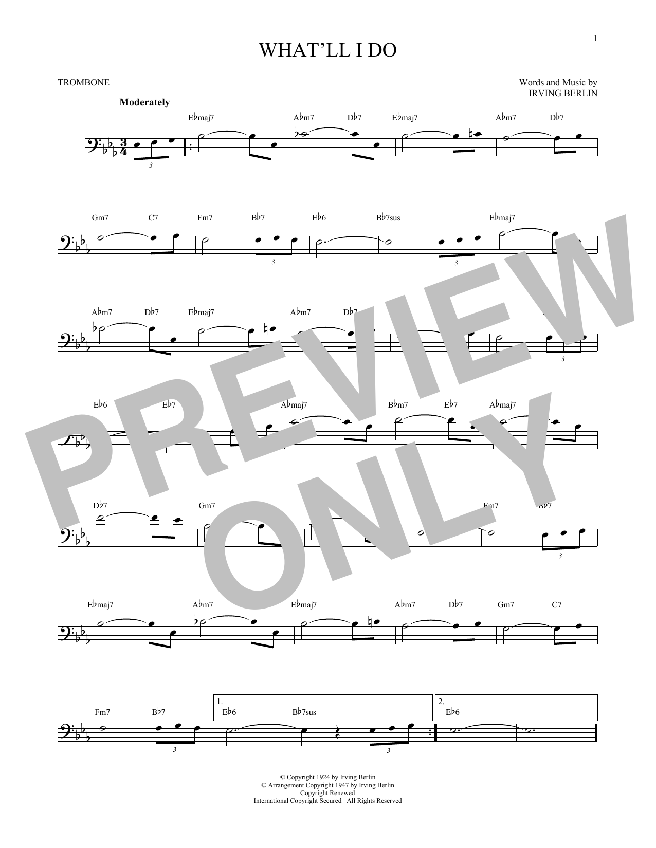 Download Irving Berlin What'll I Do? Sheet Music