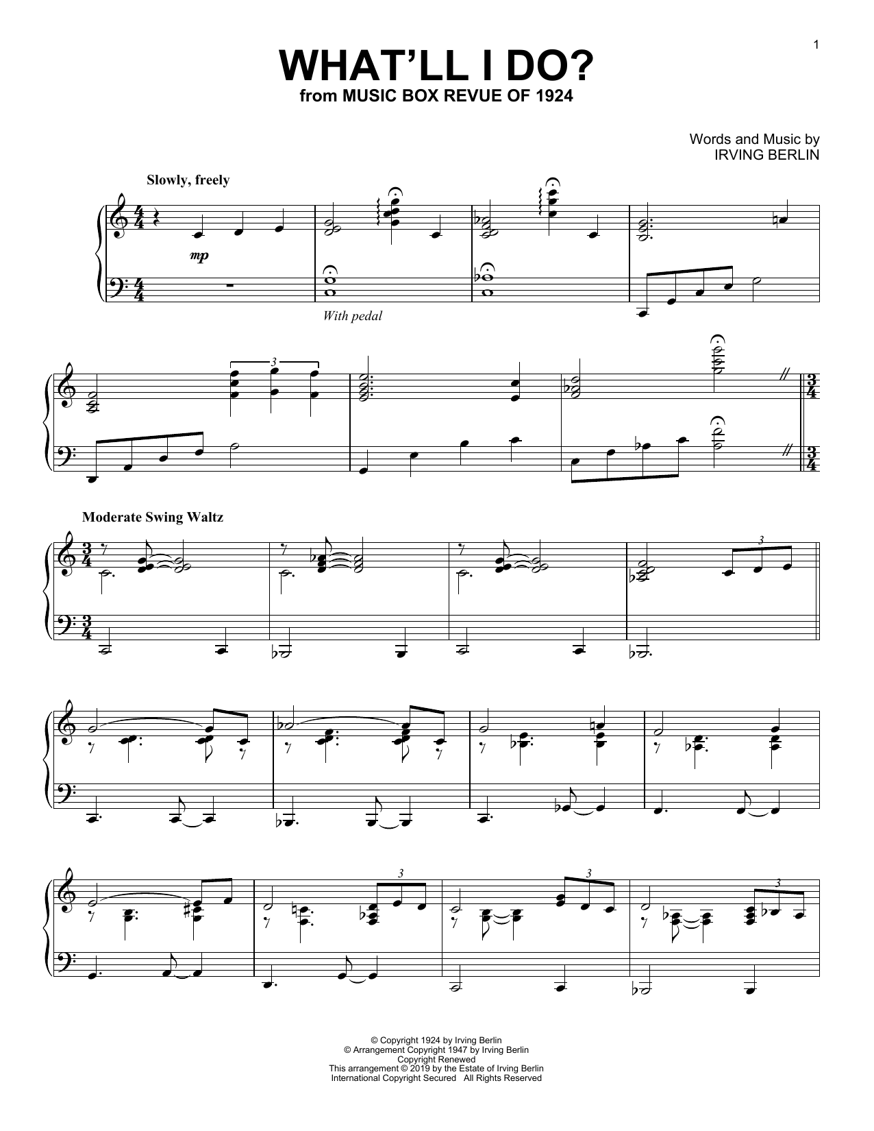 Download Irving Berlin What'll I Do? Sheet Music