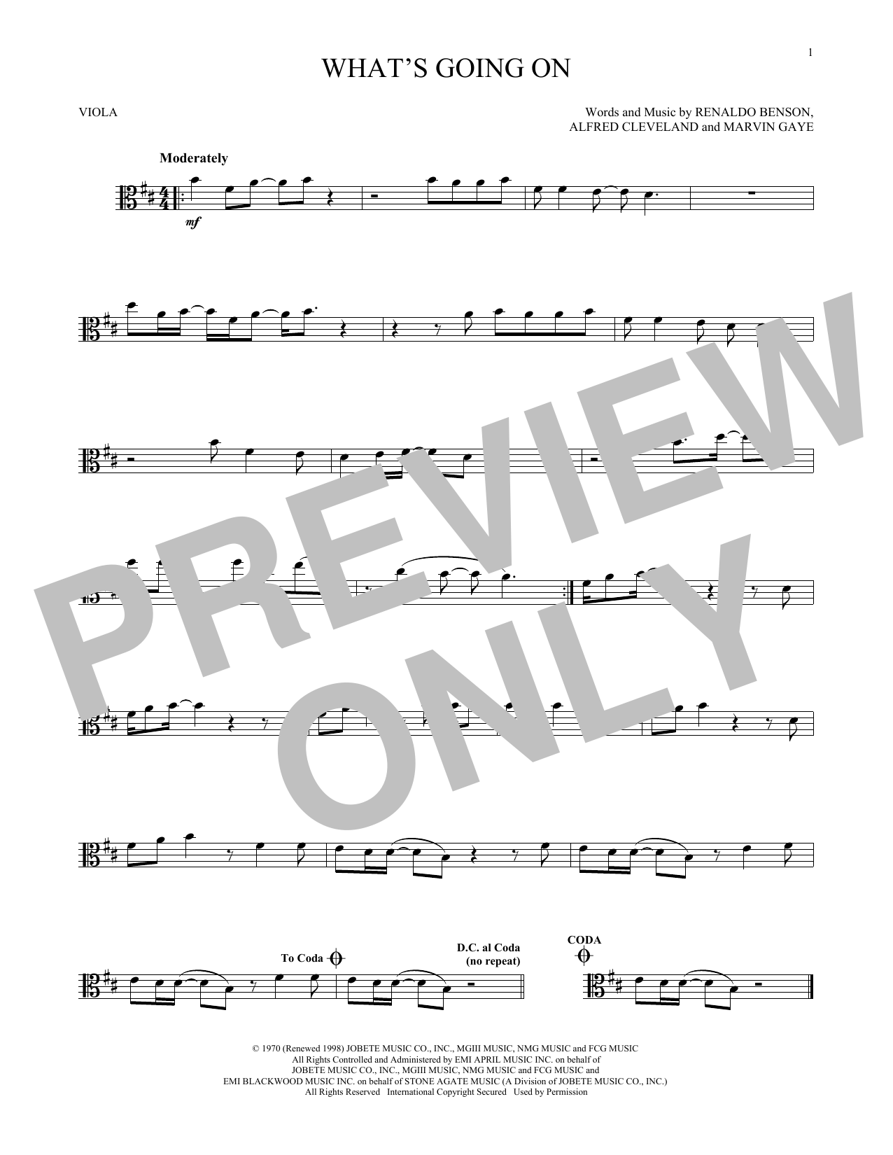 Download Marvin Gaye What's Going On Sheet Music