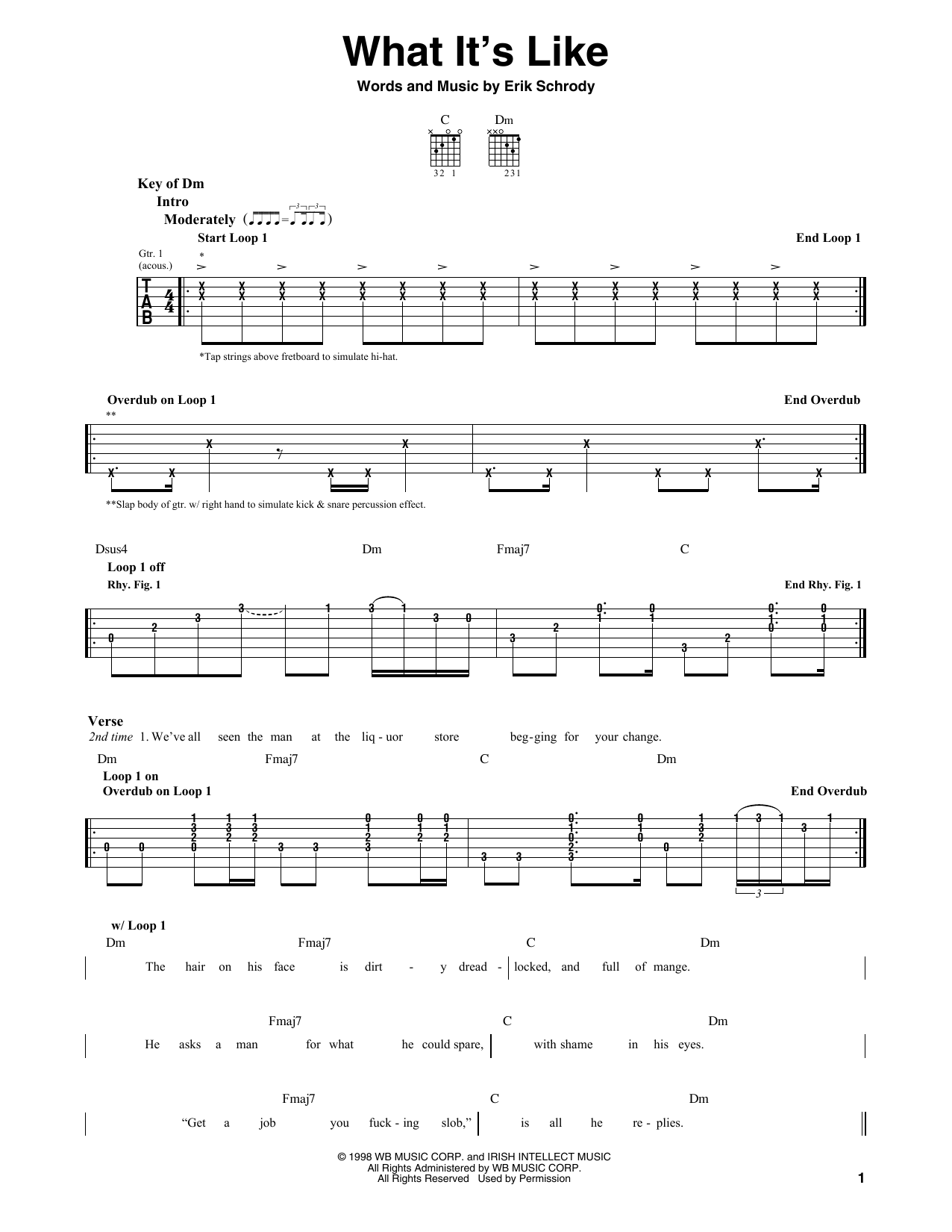 Download Everlast What's It Like Sheet Music
