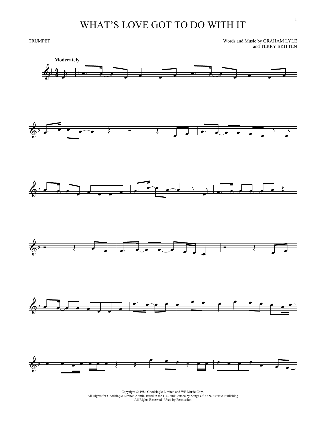 Download Tina Turner What's Love Got To Do With It Sheet Music