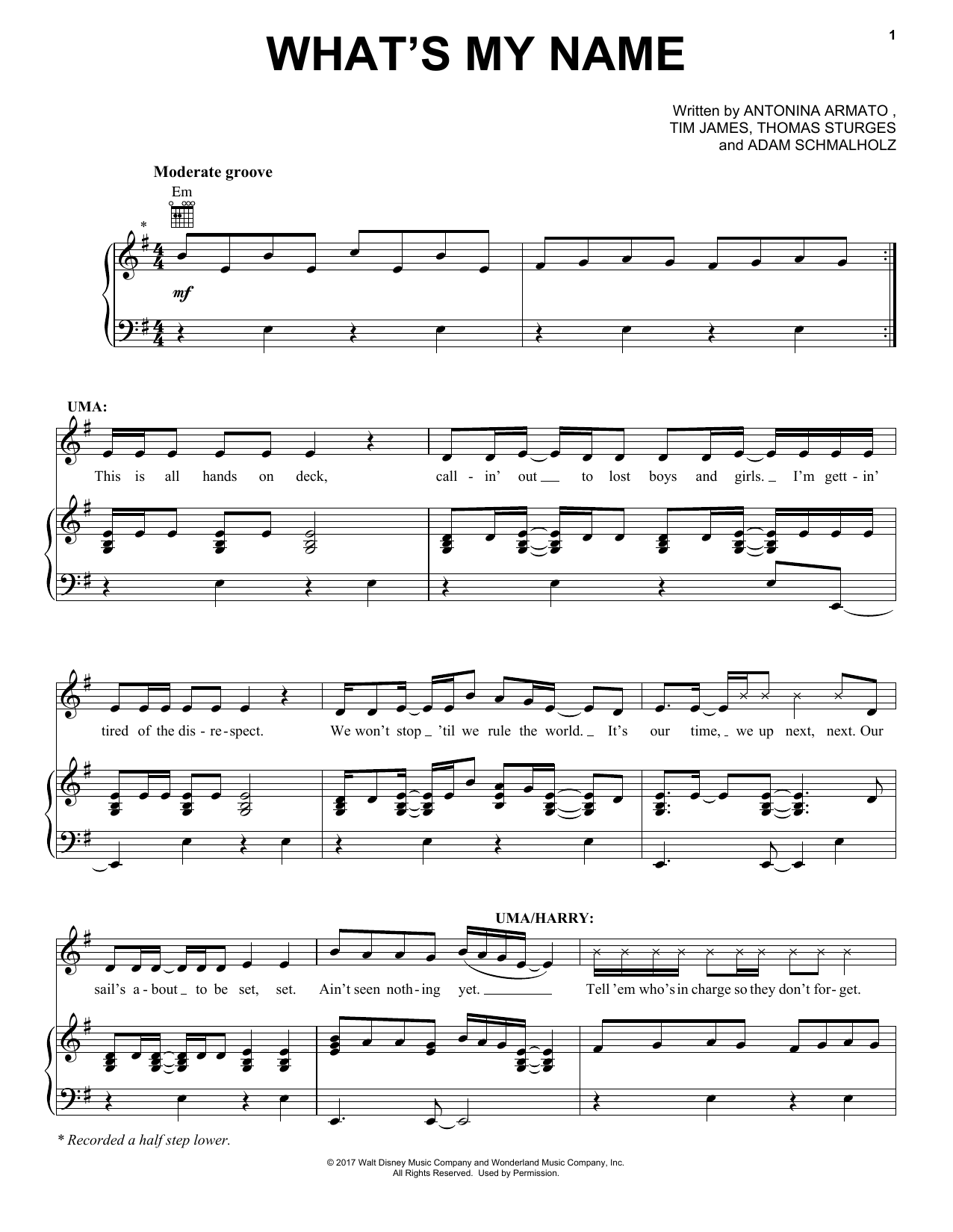 Download Tim James What's My Name (from Disney's Descendan Sheet Music