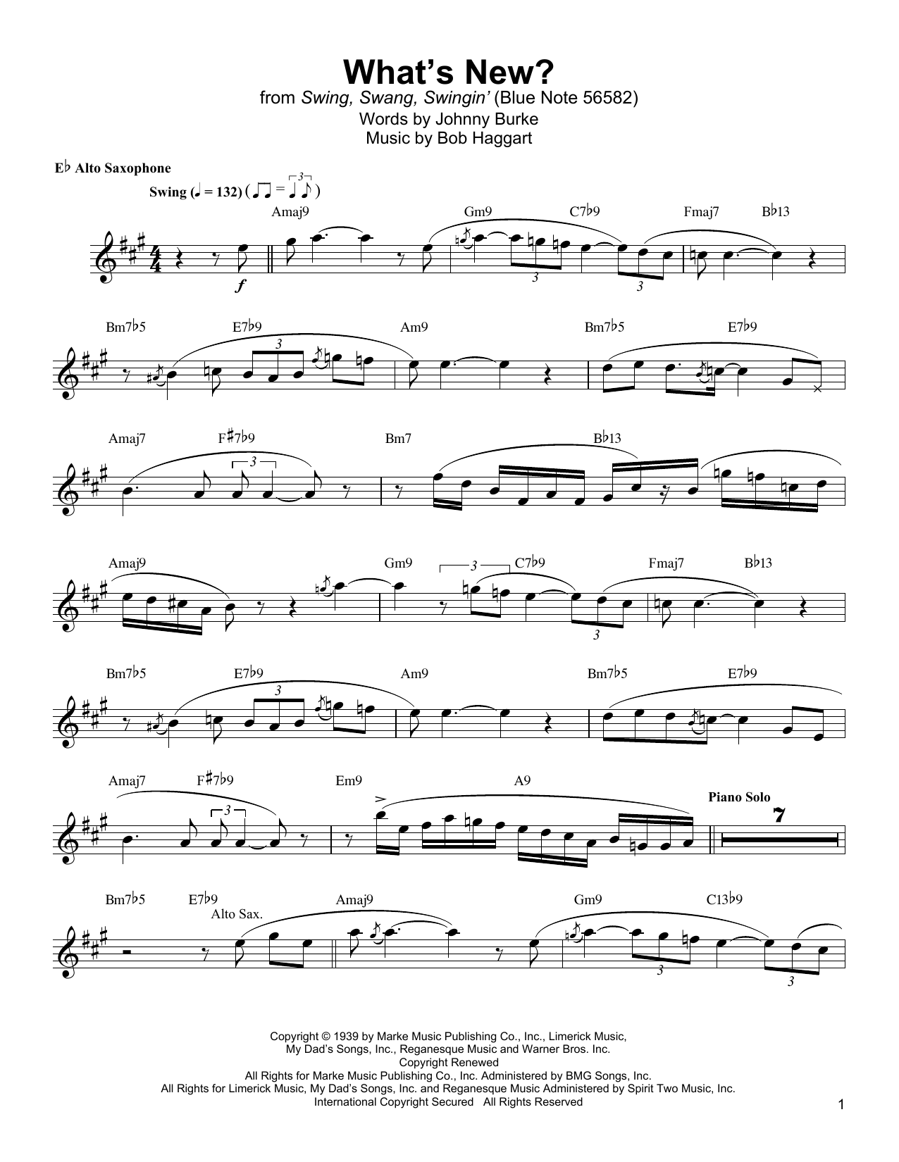 Download Jackie McLean What's New? Sheet Music