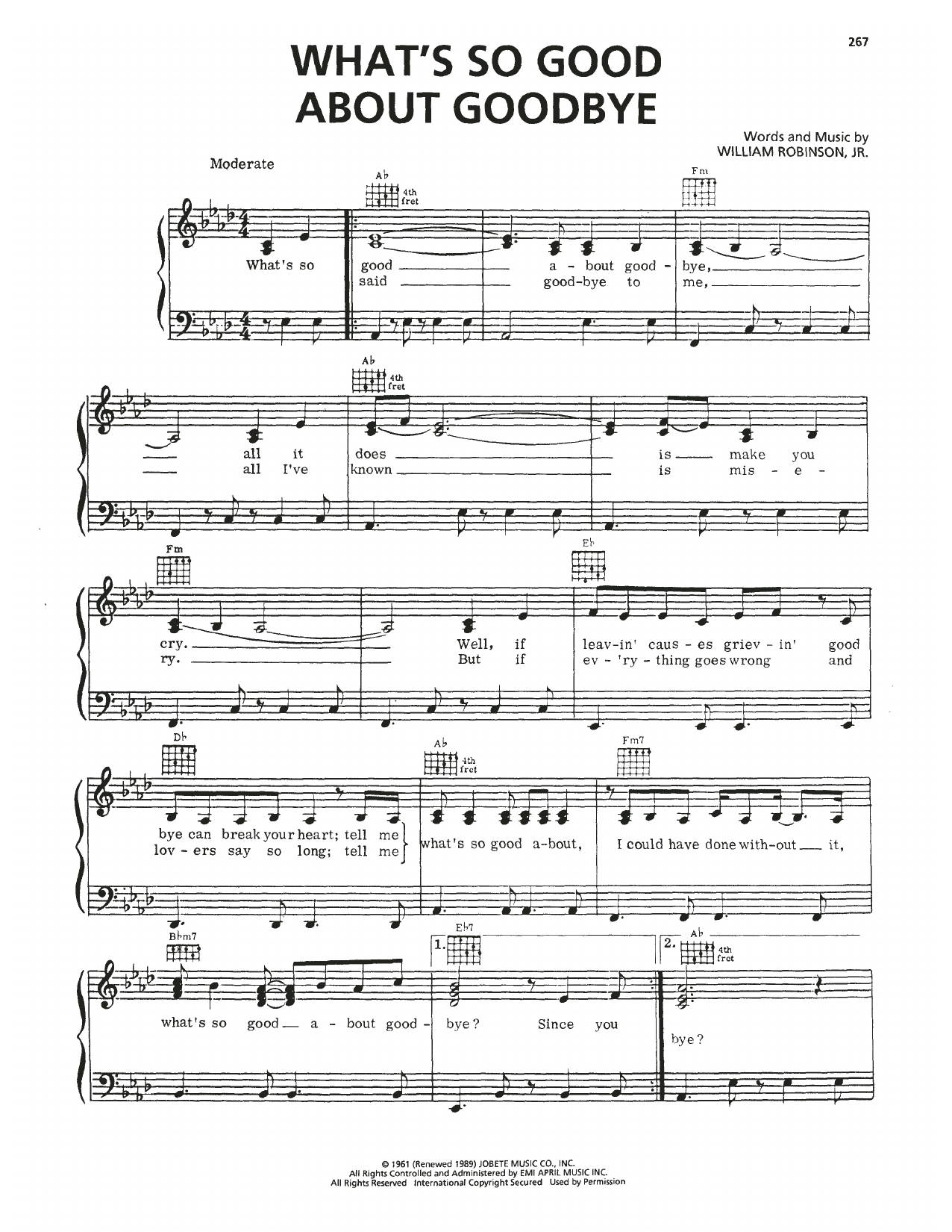 Download The Temptations What's So Good About Goodbye Sheet Music
