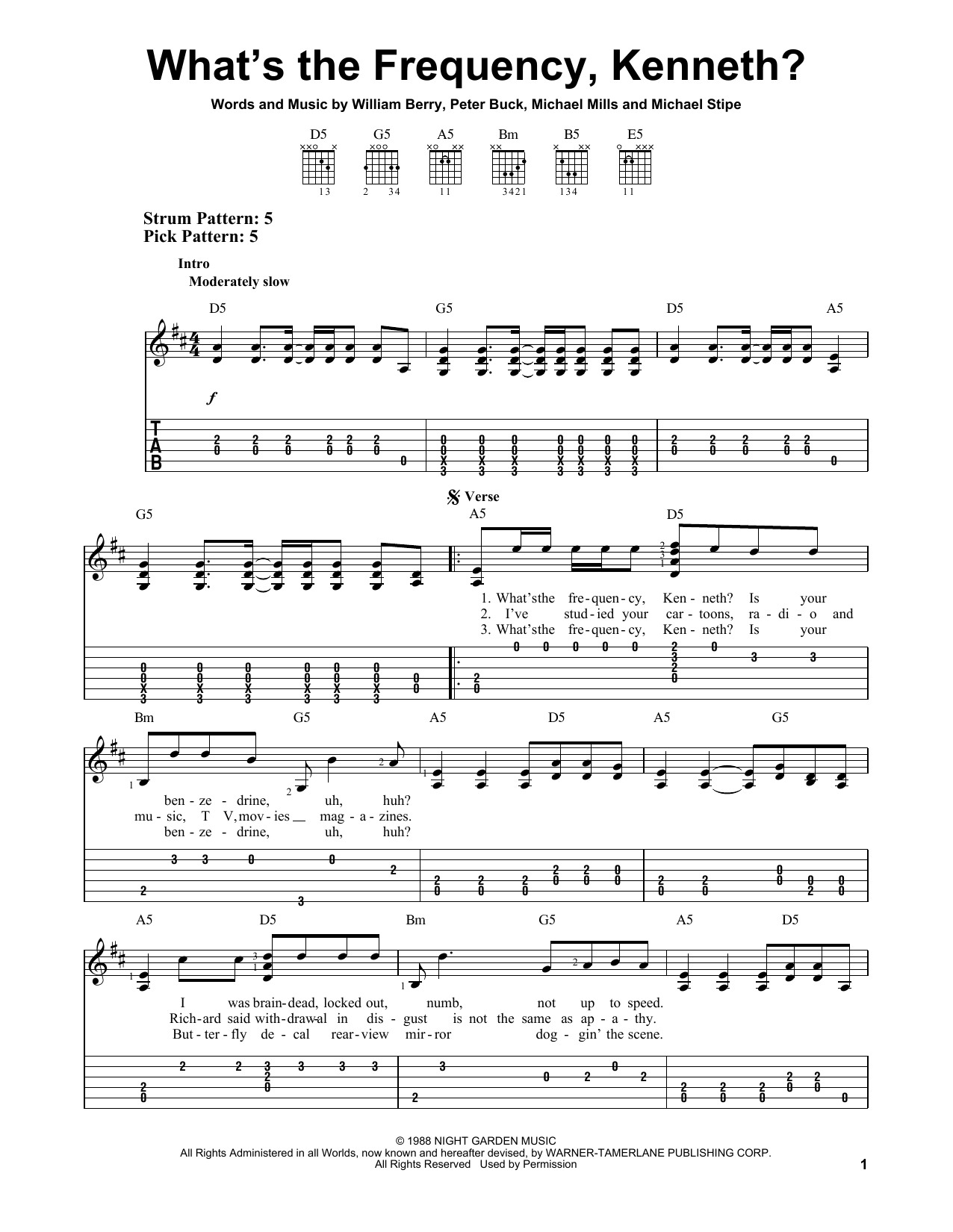 Download R.E.M. What's The Frequency, Kenneth? Sheet Music