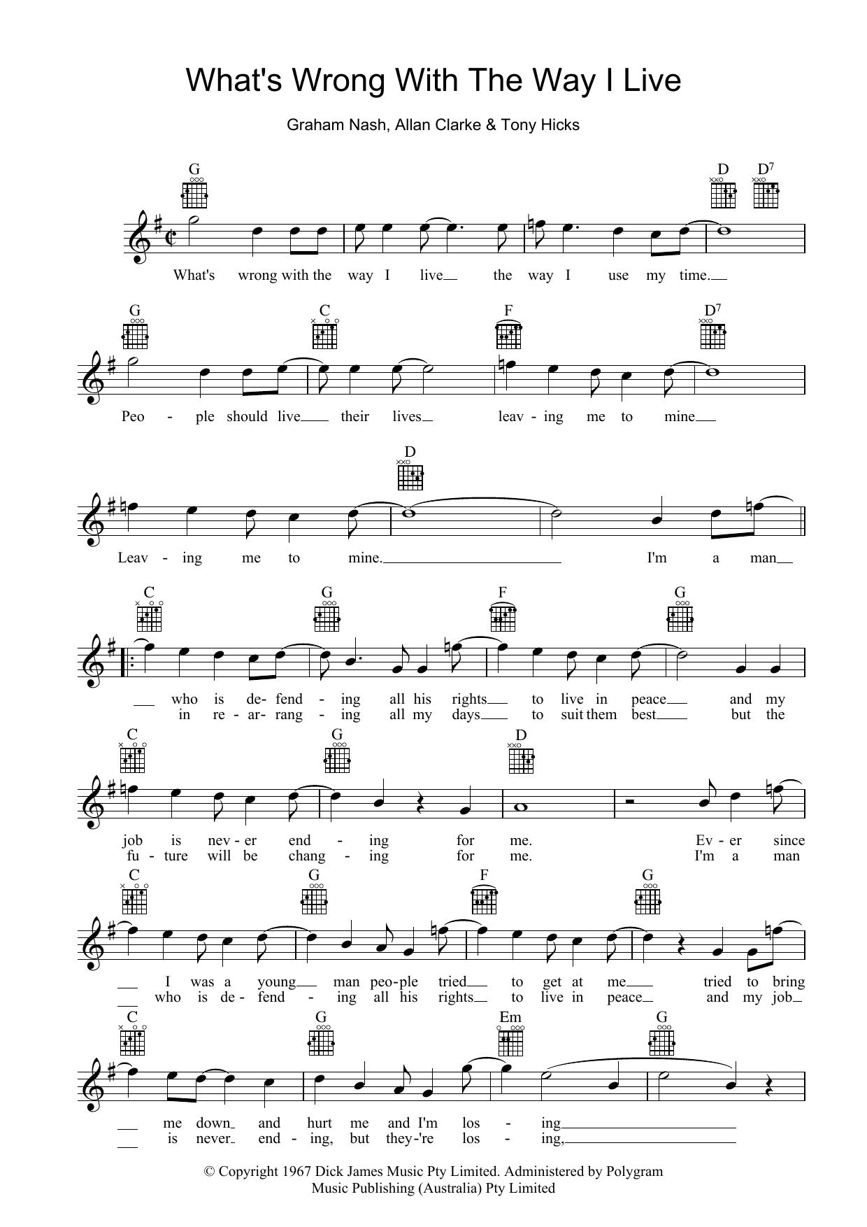 Download The Twilights What's Wrong With The Way I Live Sheet Music