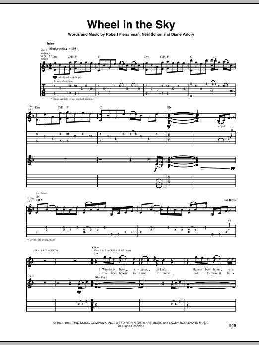 Download Journey Wheel In The Sky Sheet Music