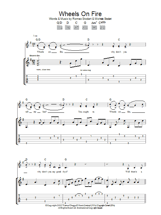 Download The Magic Numbers Wheels On Fire Sheet Music