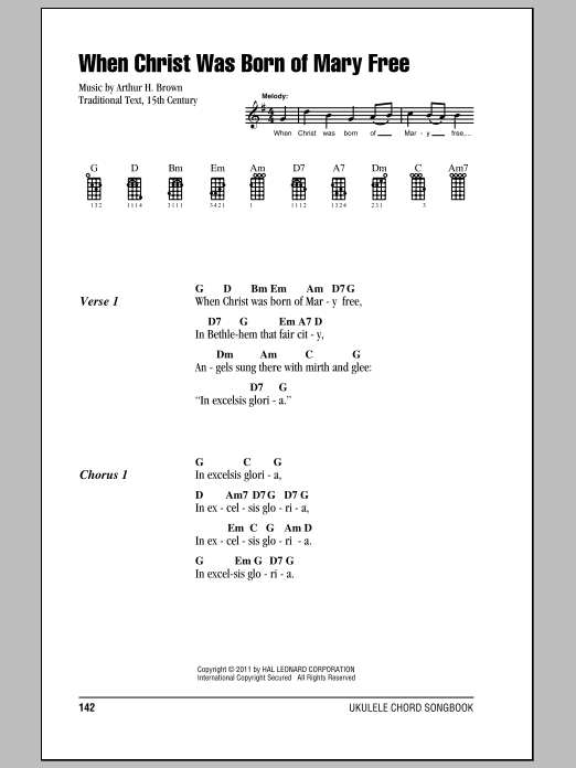 Download Arthur H. Brown When Christ Was Born Of Mary Free Sheet Music