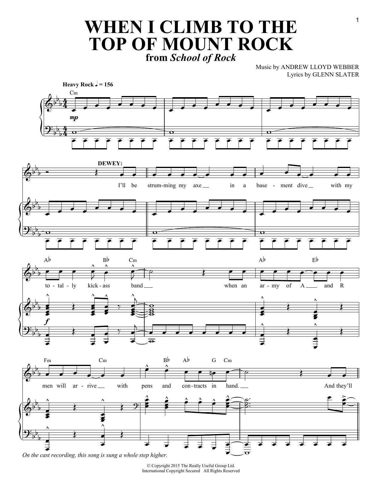 Download Andrew Lloyd Webber When I Climb To The Top Of Mount Rock ( Sheet Music
