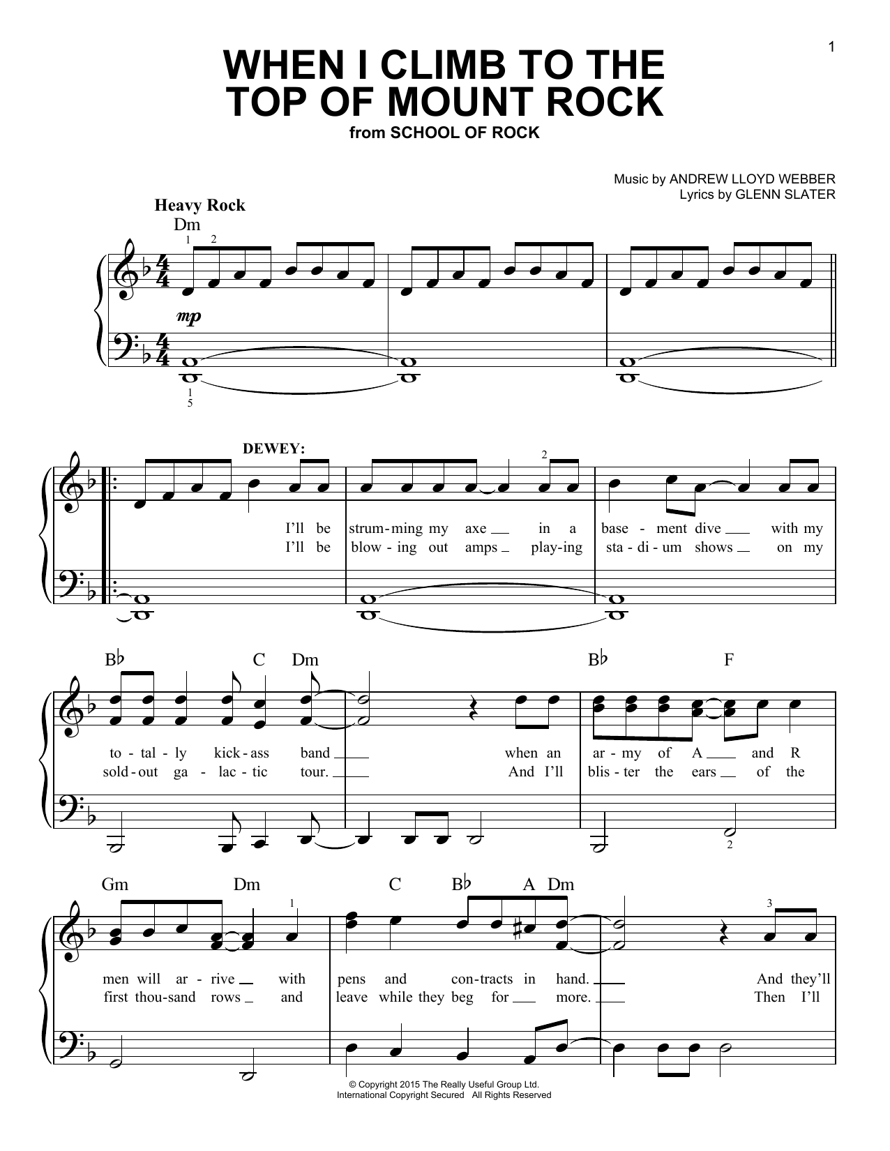Download Andrew Lloyd Webber When I Climb To The Top Of Mount Rock ( Sheet Music