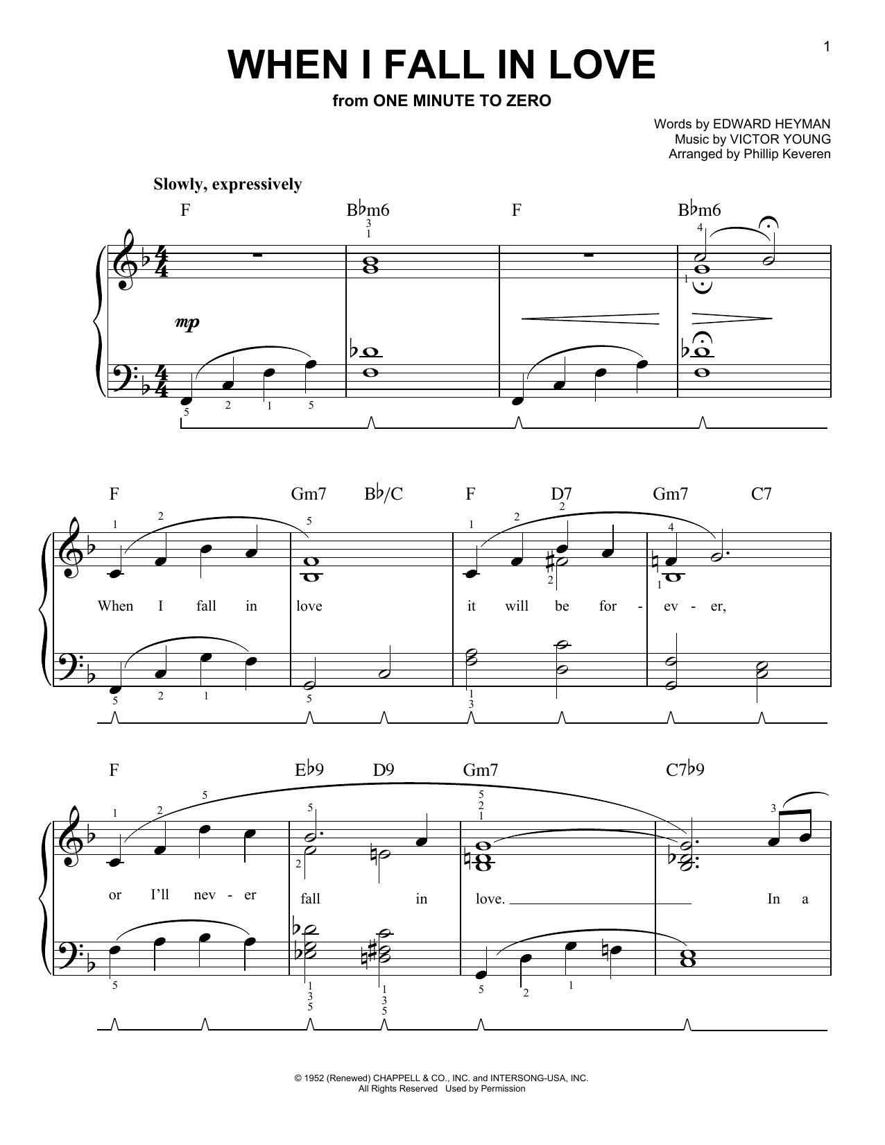 Download Victor Young When I Fall In Love (arr. Phillip Kever Sheet Music