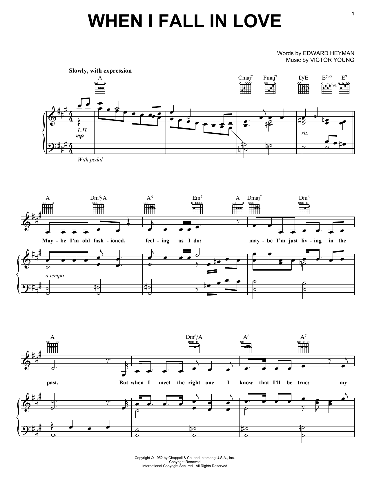 Download Carpenters When I Fall In Love Sheet Music
