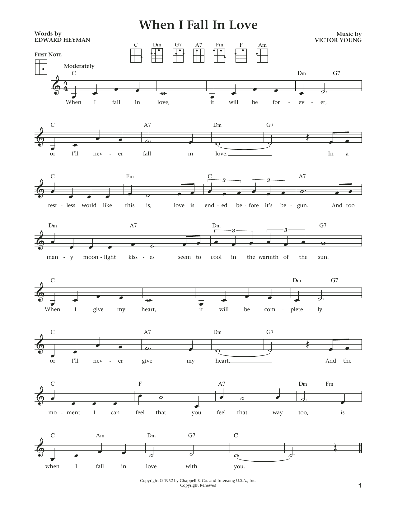 Download The Lettermen When I Fall In Love (from The Daily Uku Sheet Music