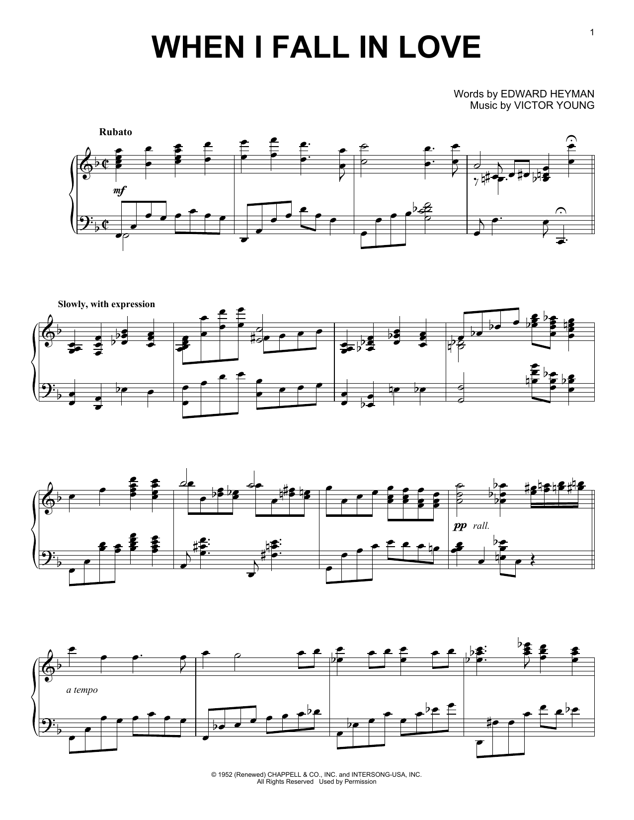 Download Victor Young When I Fall In Love [Jazz version] (arr Sheet Music