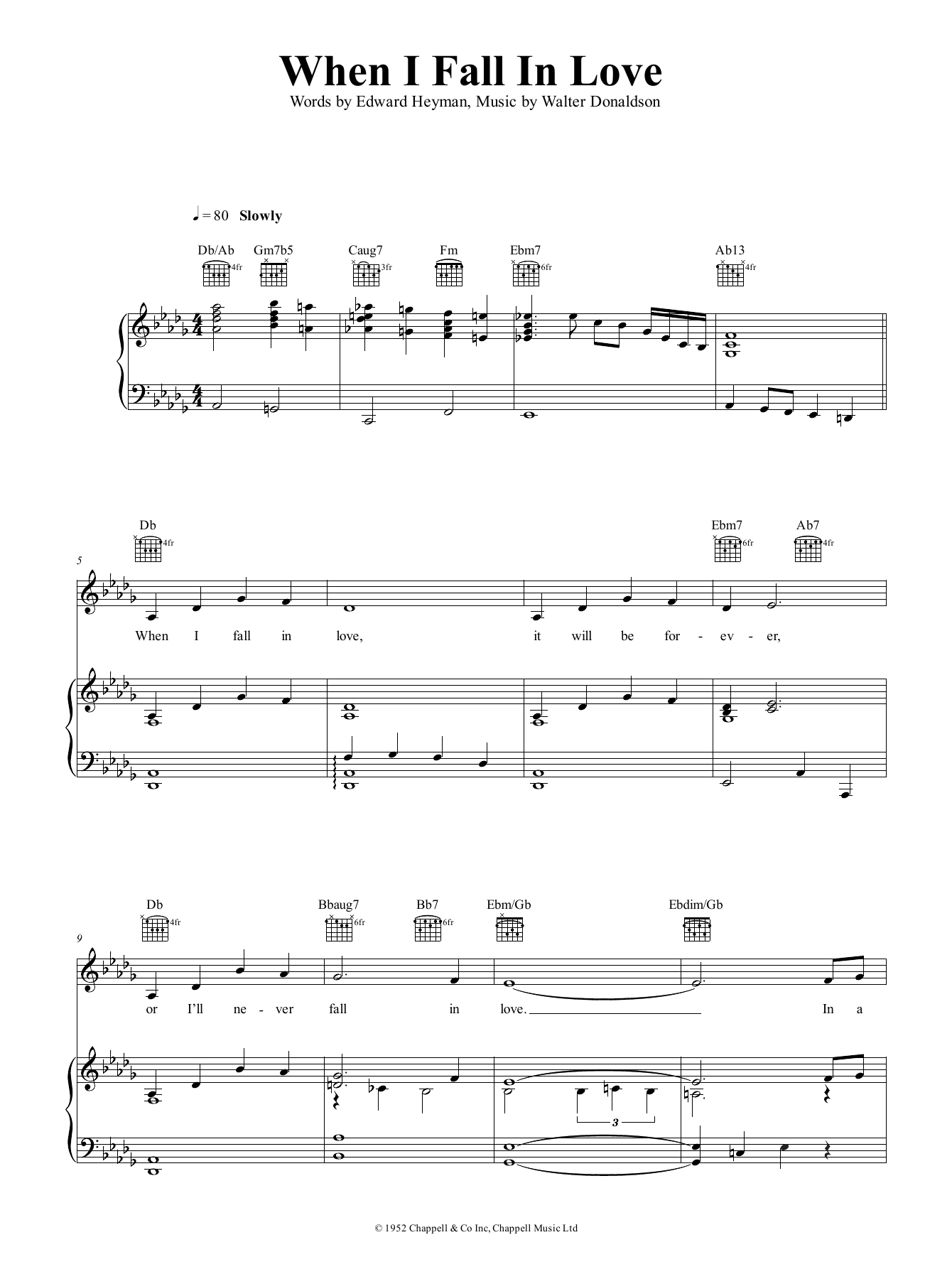 Download Nat King Cole When I Fall In Love Sheet Music