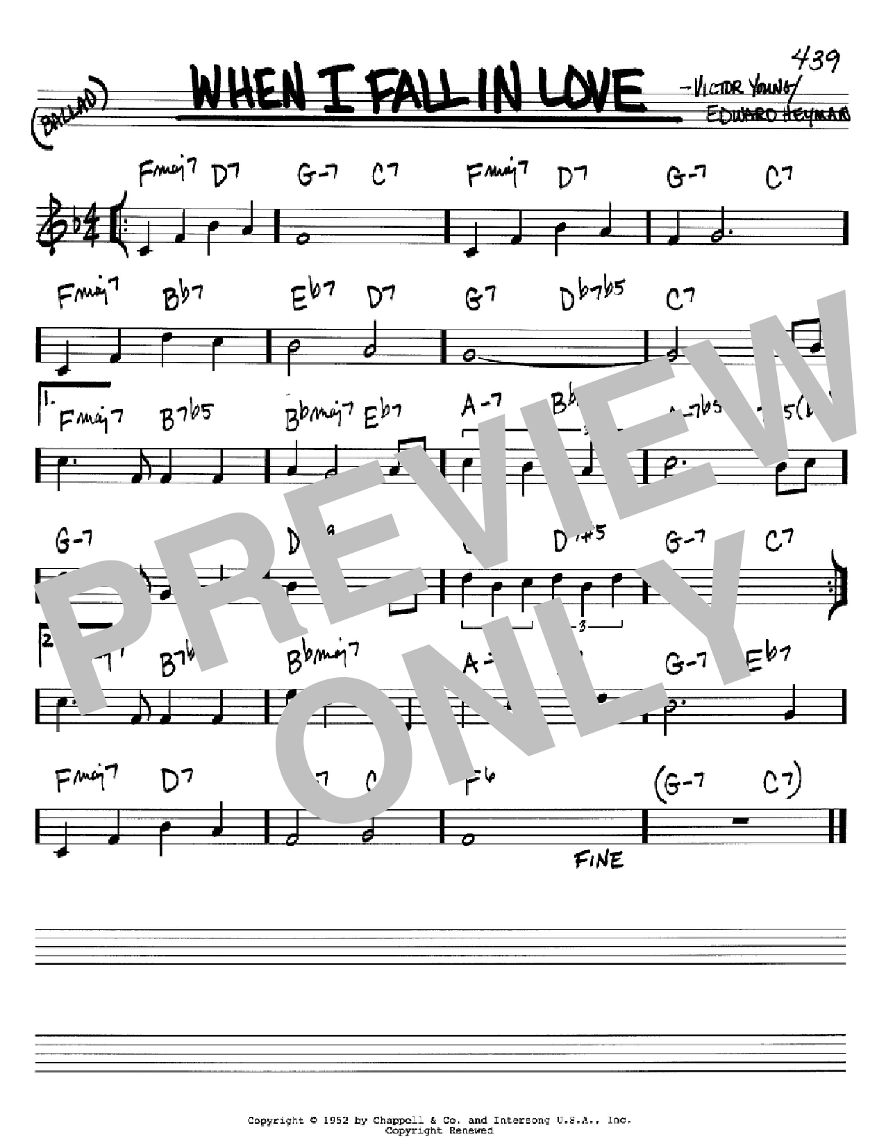 Download Victor Young When I Fall In Love Sheet Music