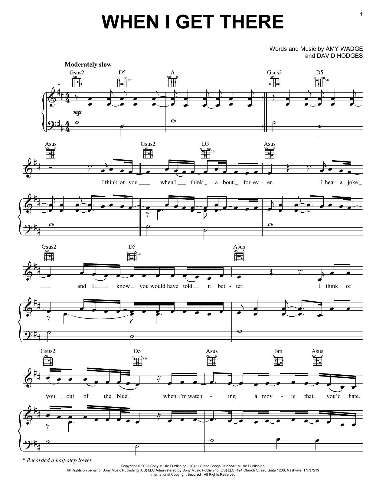 Download P!nk When I Get There Sheet Music