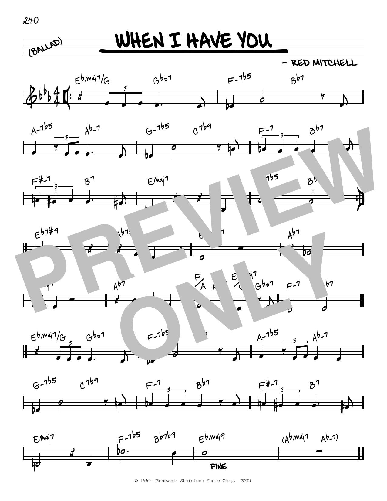 Download Red Mitchell When I Have You Sheet Music