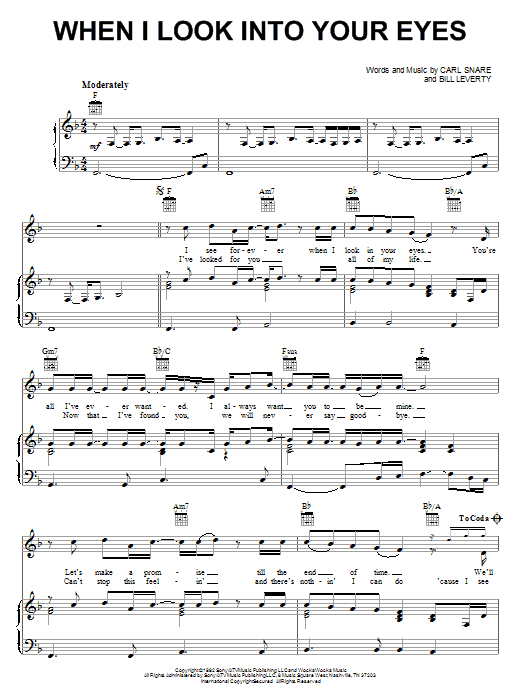 Download Firehouse When I Look Into Your Eyes Sheet Music